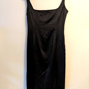 Black, shiny Zara shift dress size 10